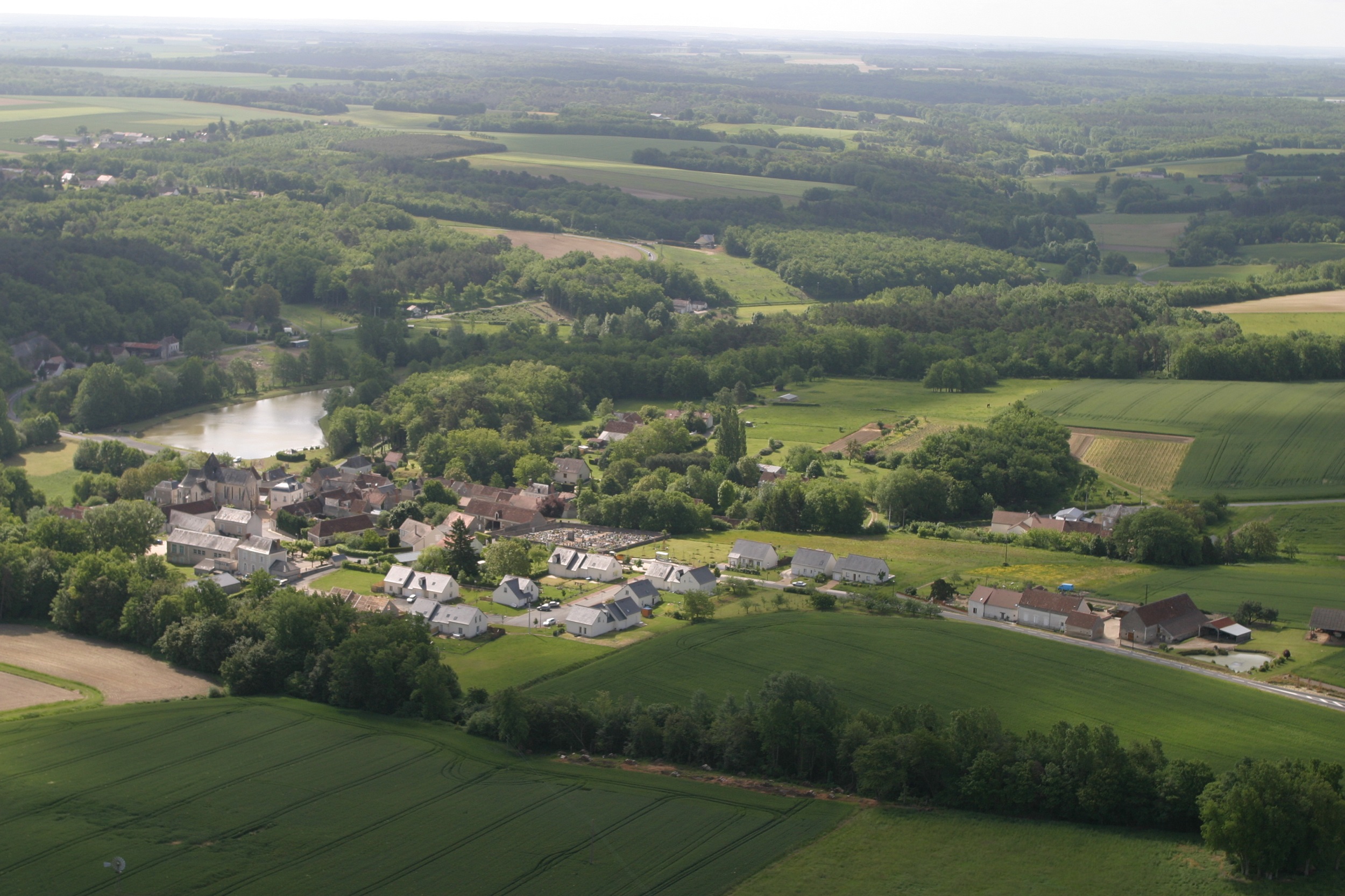 Vue aérienne d'Epeigné-les-Bois