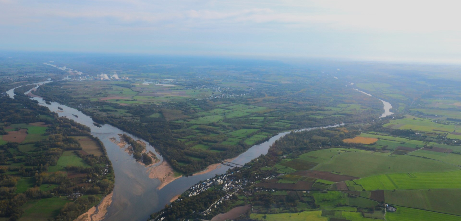 Vue aérienne de la Communauté de Communes Chinon Vienne et Loire