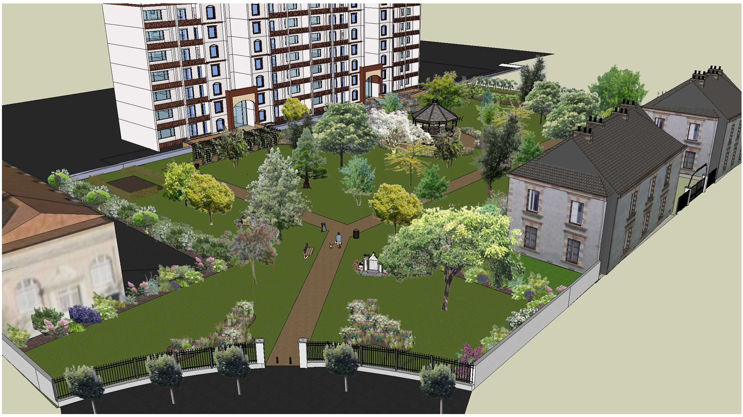 Vue 3D du futur site renaturé de l’ilot De Laage